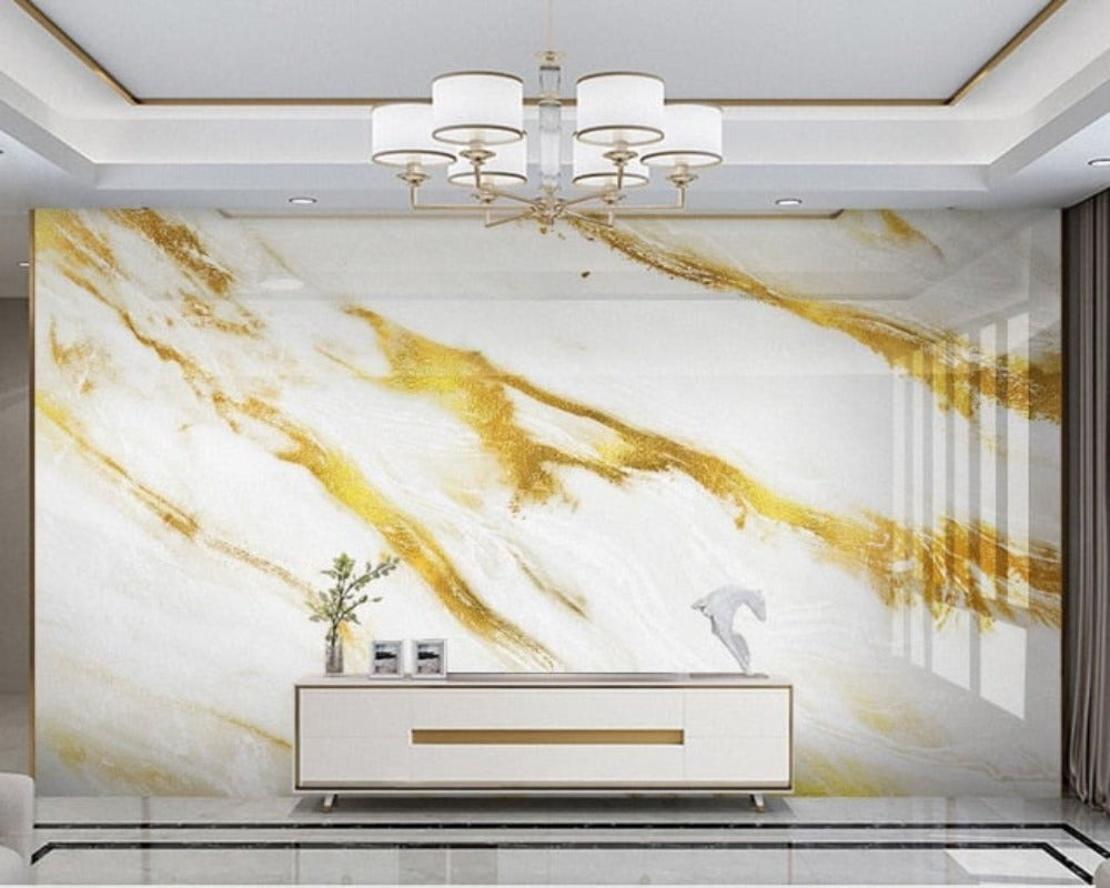3D Wallpaper Golden Marble